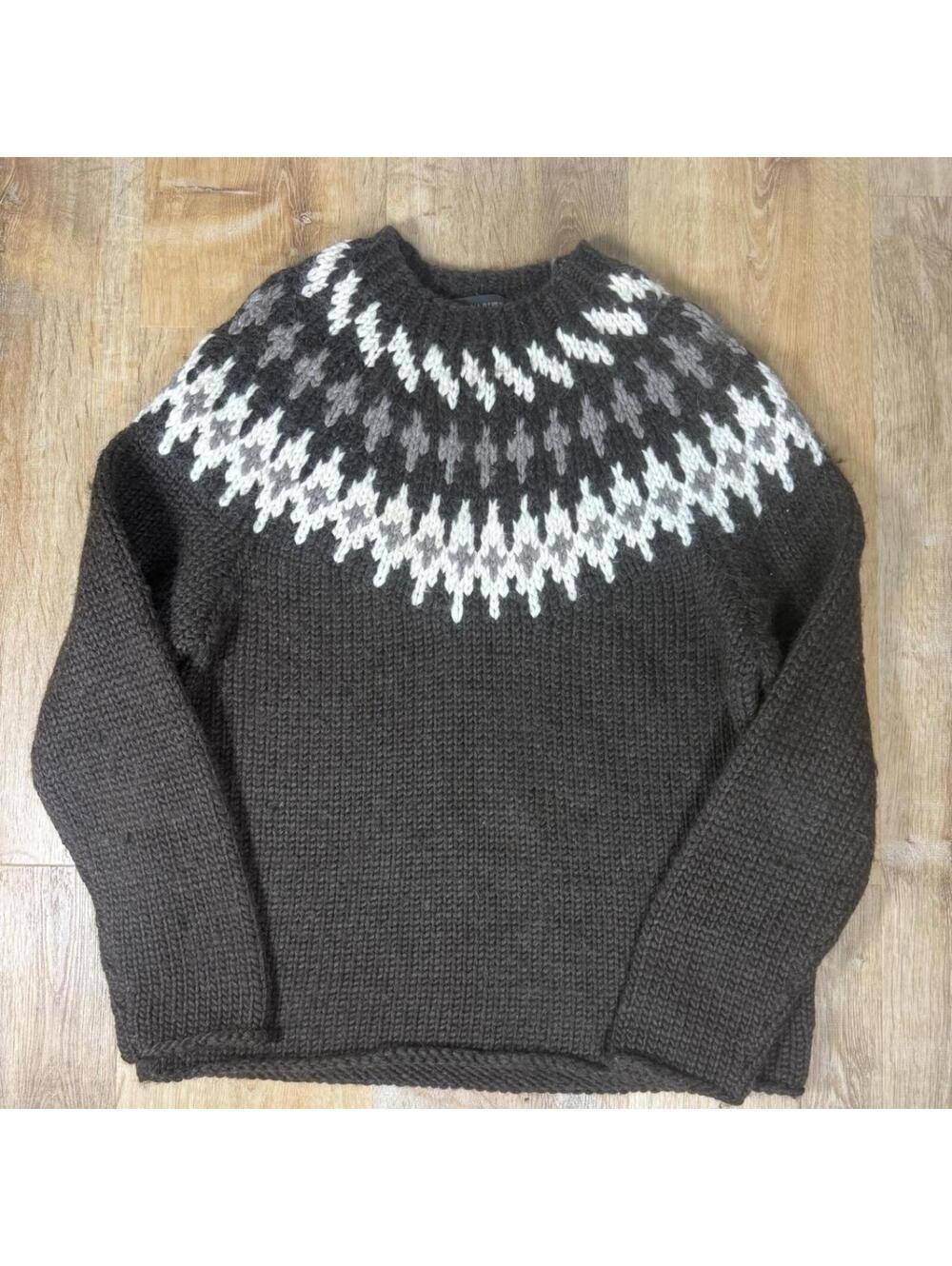 90s Banana Republic Alpaca Blend Sweater – Brown/White (L)